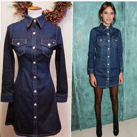 alexa chung denim dress